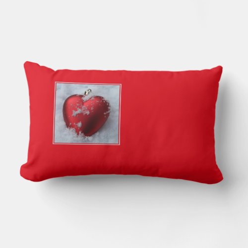 Red heart ornament X_mas pillow