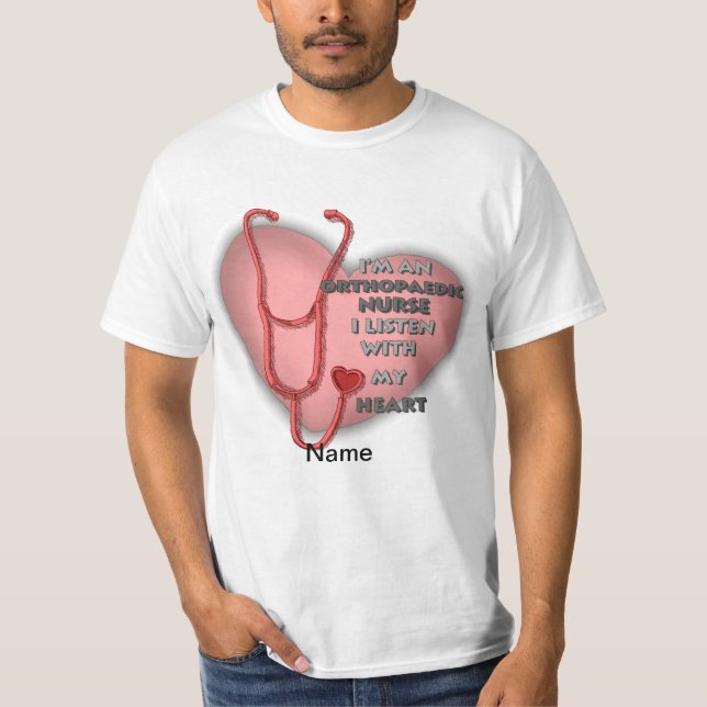 Red Heart Orthopedic Nurse T-Shirt (Front)
