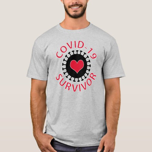 Red Heart Pandemic Coronavirus Covid_19 Survivor T_Shirt
