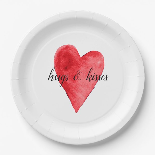 Red Heart Paper Plates (Front)
