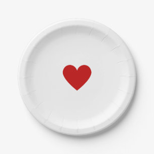 Red Heart Paper Plates