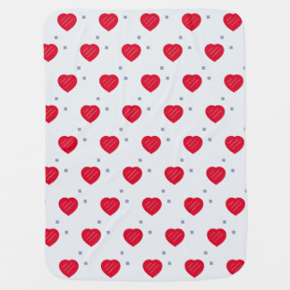 Red Heart Pattern Baby Blanket – Soft & Cute