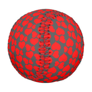 Red Heart Pattern Baseball