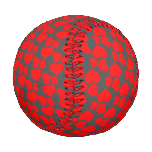 Red Heart Pattern Baseball (Angled)