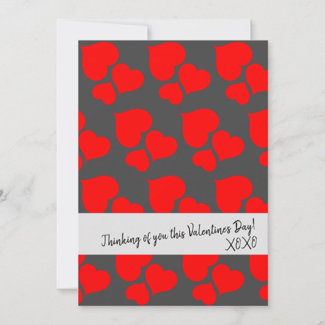 Red Heart Pattern - Curtomizable Holiday Card (Front)