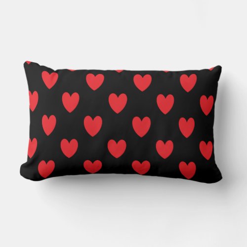 Red Heart Pattern Custom Valentines Day Weddings Lumbar Pillow