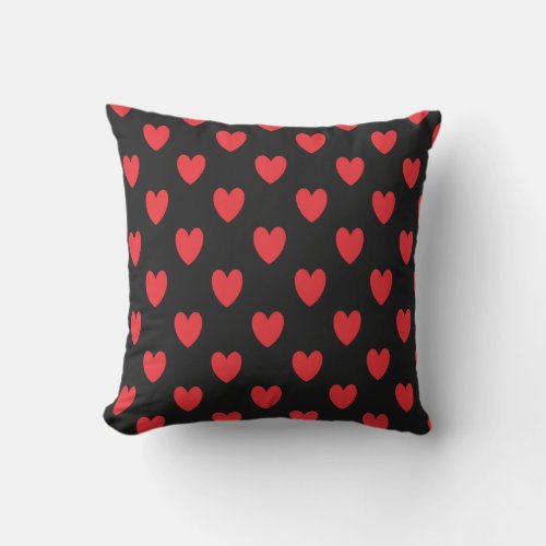 Red Heart Pattern Custom Valentines Day Weddings Outdoor Pillow