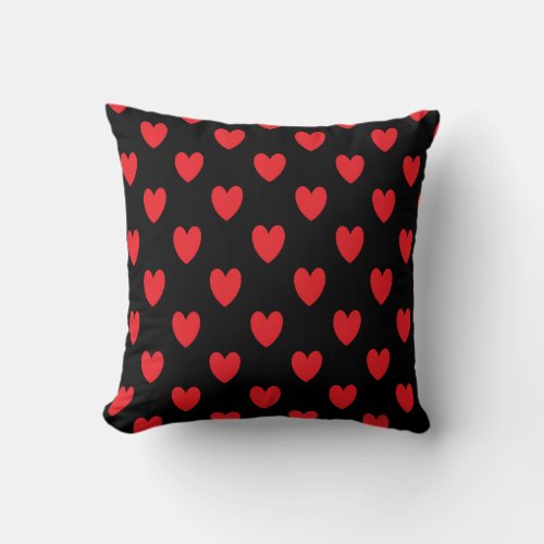 Red Heart Pattern Custom Valentines Day Weddings Throw Pillow