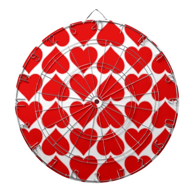 RED HEART PATTERN DART BOARD (Front)