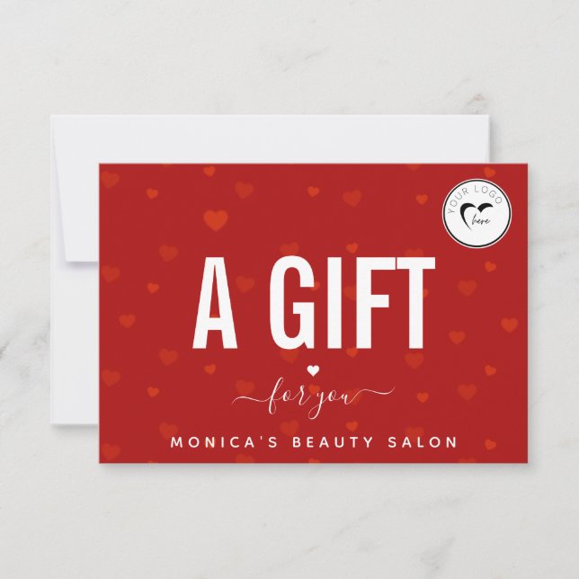 Red Heart Pattern & Logo Valentine's Day Romantic (Front)