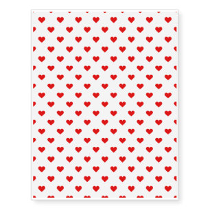 Red Heart Pattern Love Temporary Tattoos