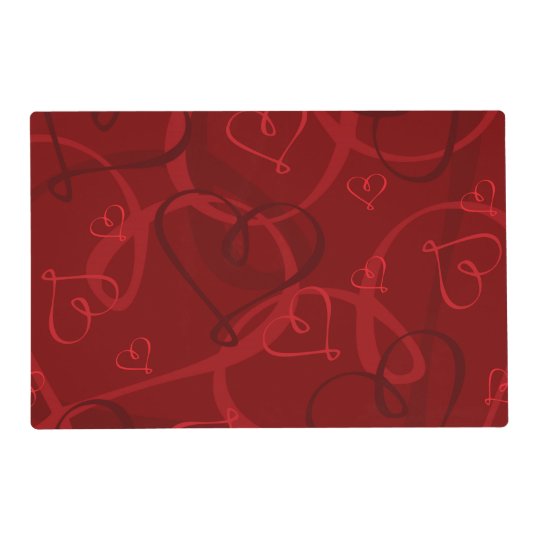 Red heart pattern placemat