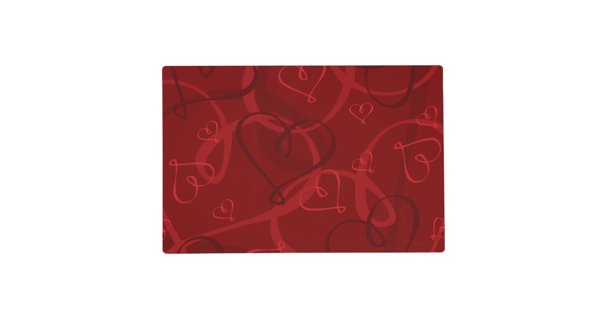 Red heart pattern placemat Zazzle