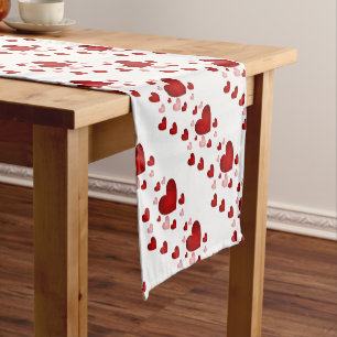 Red Heart Pattern Short Table Runner