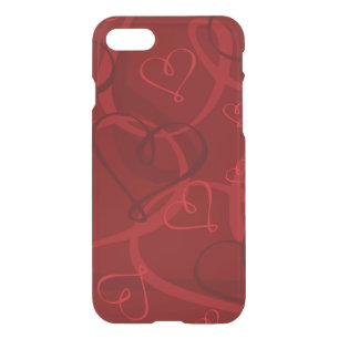 Red heart pattern iPhone SE/8/7 case