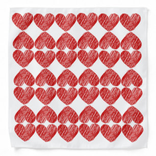 Red Heart Patterned Bandana for Dogs