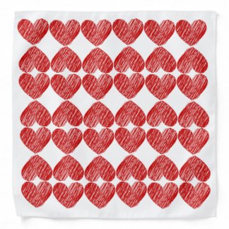 Red Heart Patterned Bandana for Dogs
