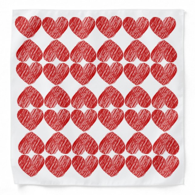 Red Heart Patterned Bandana for Dogs (Front)