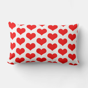 Red Heart Patterns Cute Custom Color Home Decor Lumbar Pillow