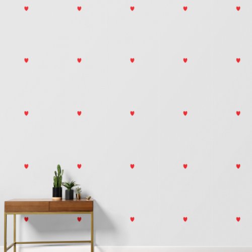 Red Heart Patterns Light Grey Elegant Lovely Cute Wallpaper
