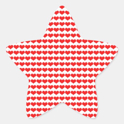 Red Heart Patterns Weddings Valentines Birthdays Star Sticker