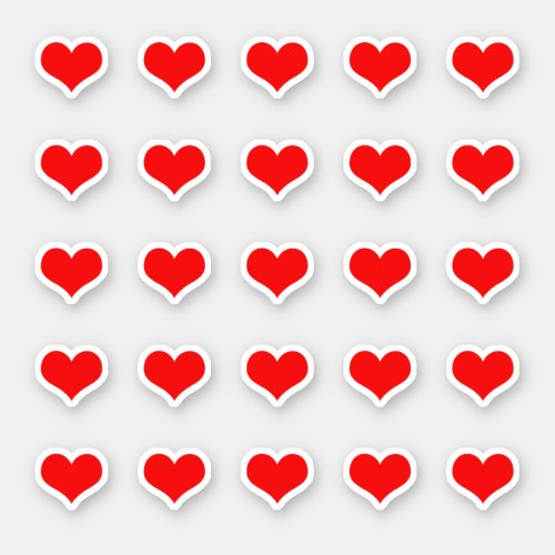 Red Heart Patterns Weddings Valentines Birthdays  Sticker