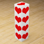 Red Heart Patterns Weddings Valentine's Birthdays Wine Box<br><div class="desc">Printed with cute red heart designs!</div>