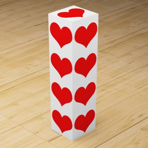 Red Heart Patterns Weddings Valentines Birthdays Wine Box