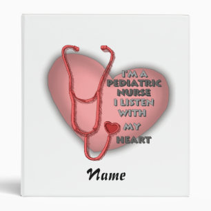 Red Heart Pediatric Nurse 3 Ring Binder