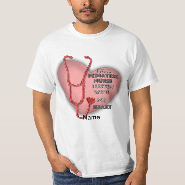 Red Heart Pediatric Nurse T-Shirt (Front)
