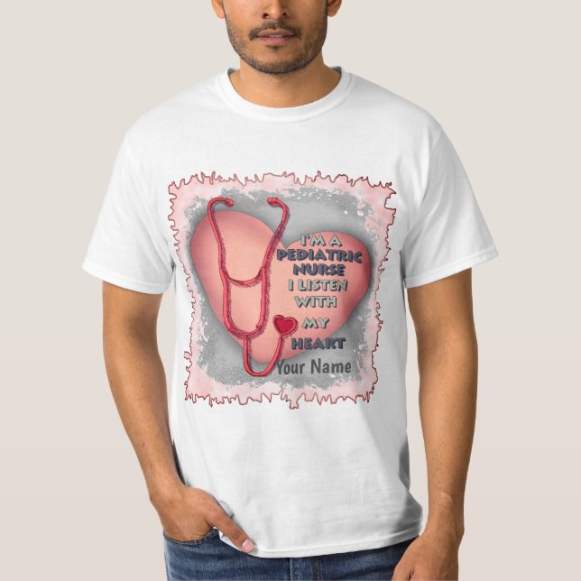 Red Heart Pediatric Nurse T-Shirt (Front)