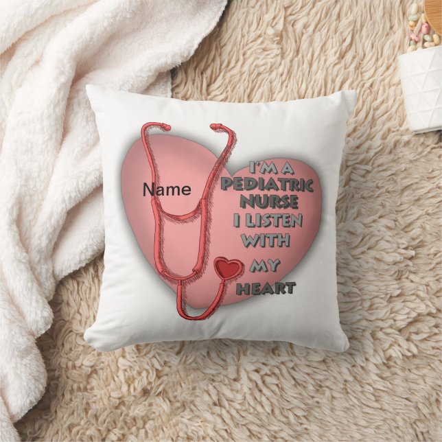 Red Heart Pediatric Nurse Throw Pillow (Blanket)