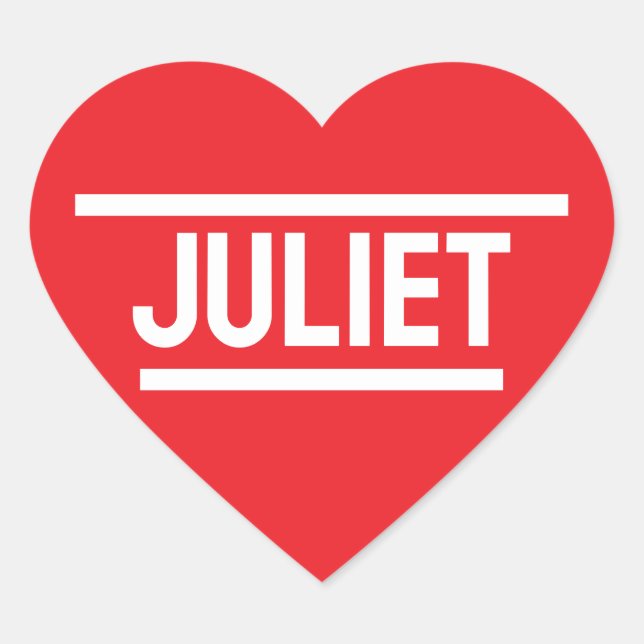 Red Heart Personalized Name Heart Sticker (Front)