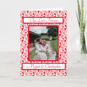 Red Heart Personalized Picture Valentine's Day Holiday Card