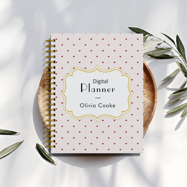 Red Heart Personalized Planner With Custom Name (Red Heart Personalized Planner With Custom Name)