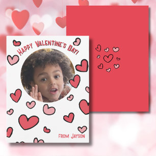 Red Heart Photo Classroom Valentine's Day Card