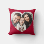 Red Heart Photo Cut Out Valentine&#39;s Day Pillow at Zazzle