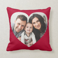 Red Heart Photo Cut Out Valentine's Day Pillow
