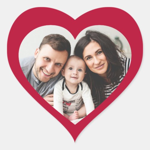 Red Heart Photo Cut Out Valentines Day Sticker