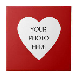 Red Heart Photo Frame Ceramic Tile