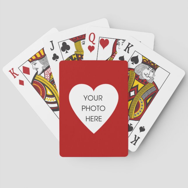 Red Heart Photo Frame Poker Cards (Back)