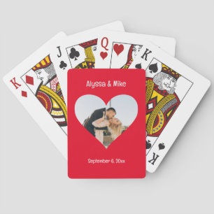 Red Heart Photo in Heart Poker Cards