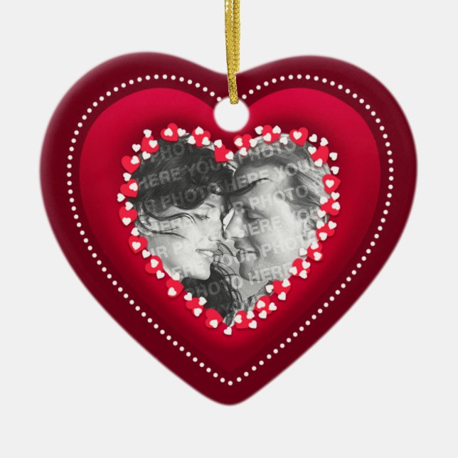 Red Heart Photo Personalized ornament (Front)