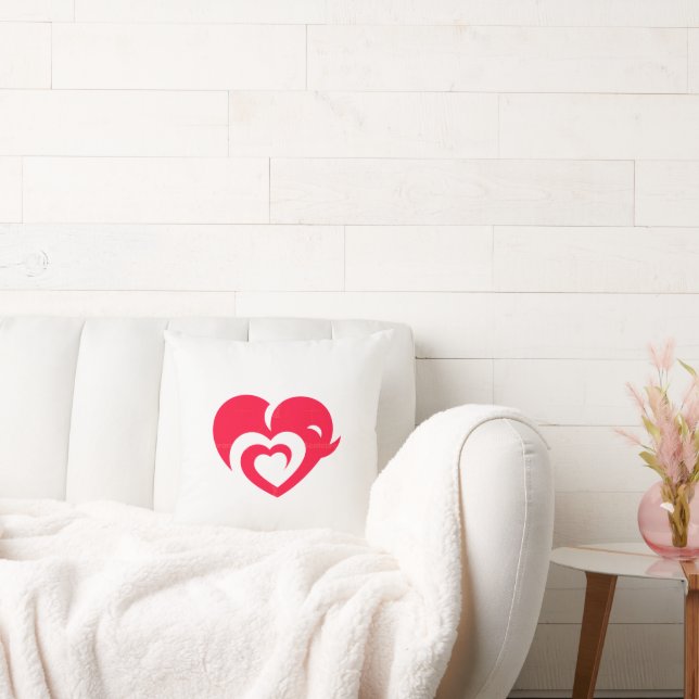 Red Heart Pillow  (Couch)