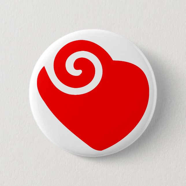 red heart pinback button (Front)