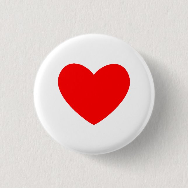 Red Heart Pinback Button (Front)