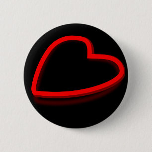 Red heart pinback button