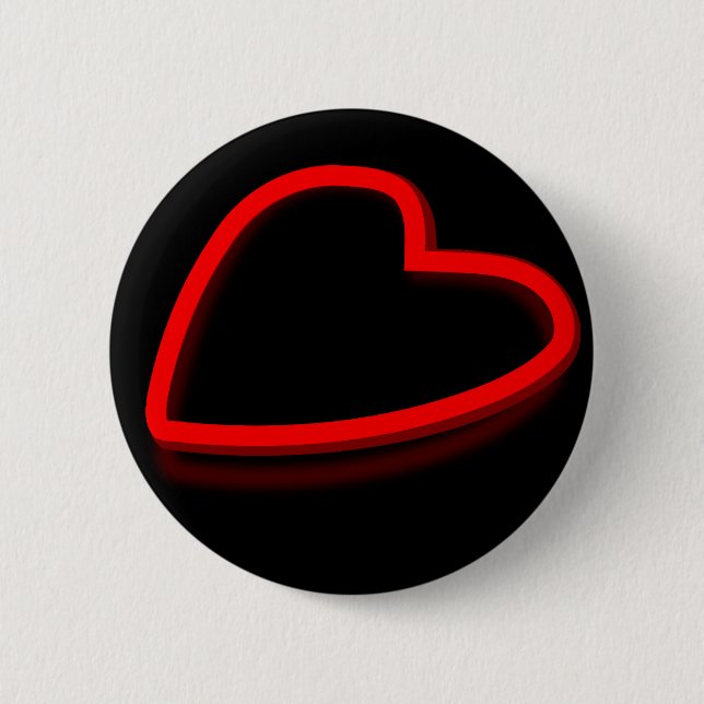 Red heart pinback button (Front)