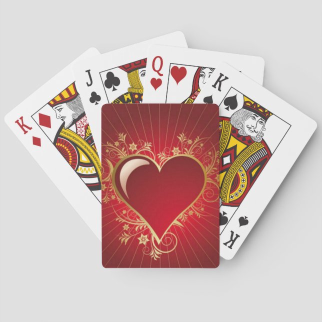 Red Heart Poker Cards (Back)