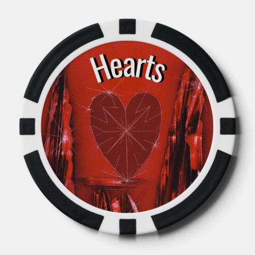 Red Heart Poker Chip